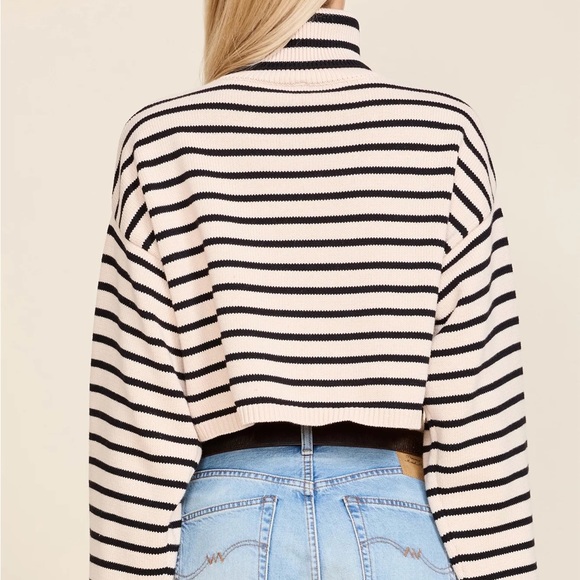 DENIMIST Cropped Striped Turtleneck NWT - XS - Picture 2 of 5